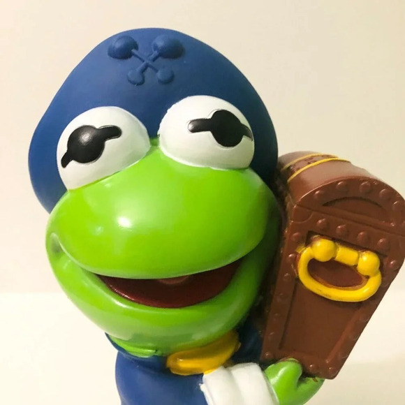 Vintage  Baby Kermit Coin Bank Muppet Babies Pirate Illco 9.5 Inch Tall - Picture 12 of 15